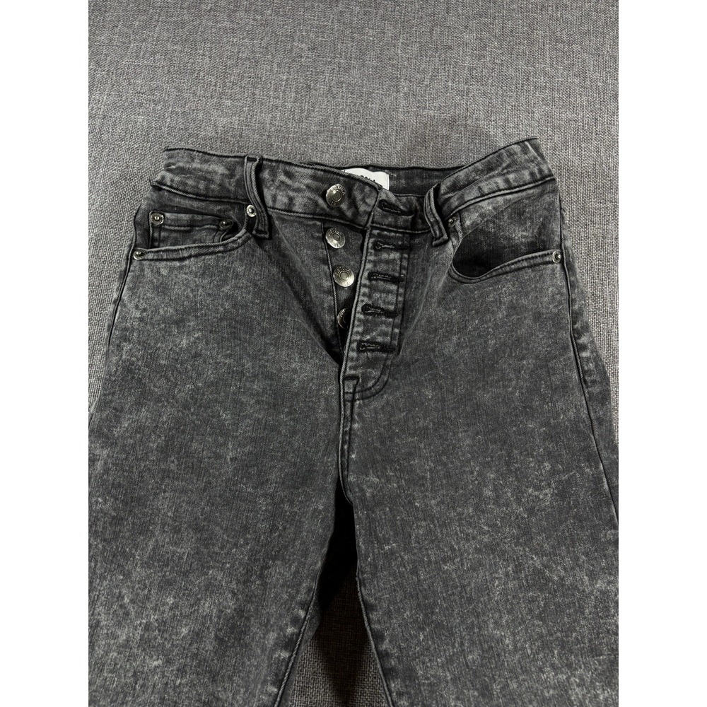 PISTOLA Y2K Aline Jeans Gray Acid Wash High Rise Skinny Button Fly Womens 27
